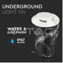 1W LED Steplight Wit 4 Weg 3000K - 3