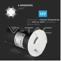 1W LED Steplight Wit 4 Weg 3000K - 4