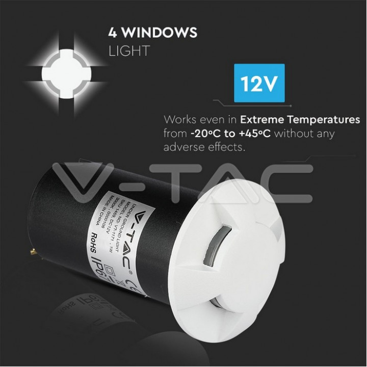 1W LED trapverlichting wit, 4-standen, 3000K