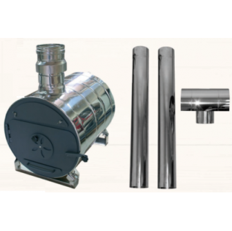 Externe ronde kuip boiler en schoorsteen set chimney