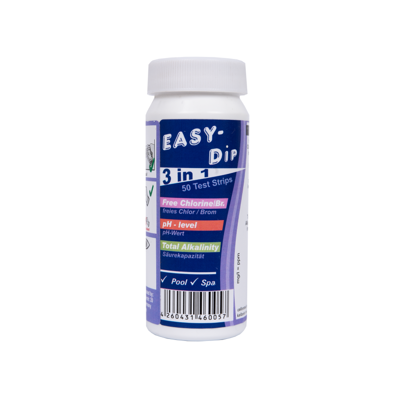 Waterteststrips Easy-Dip 3 in 1, pH/CL/BR/Alkaliteitstest