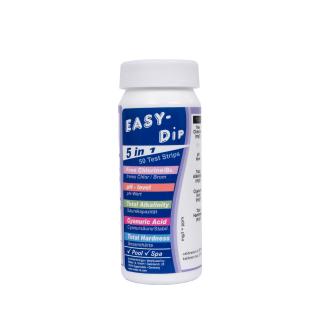 Waterteststrips Easy-Dip 5 in 1, pH/CL/BR/Stabilisatie/Alkaliteit/Hardheidstest