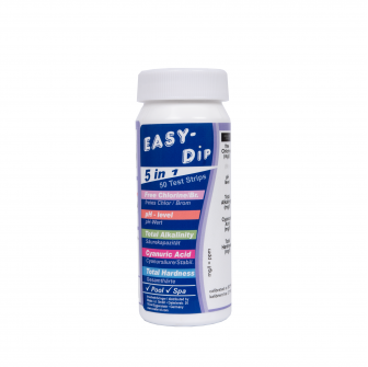 Waterteststrips Easy-Dip 5-in-1, voor pH/CL/BR/stabilisator/alkaliteit/hardheid