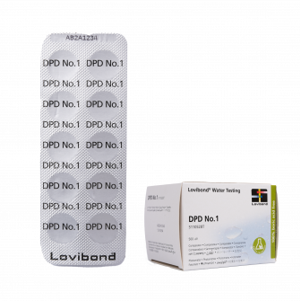 Watertesttabletten DPD 1, voor fotometer, bepaling van chloor- en broomgehalte, 10 tabletten