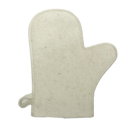 Wollen handschoen voor sauna, wit 