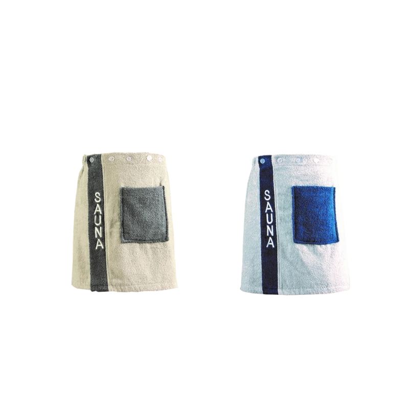 Saunaschort voor heren grijs, blauw