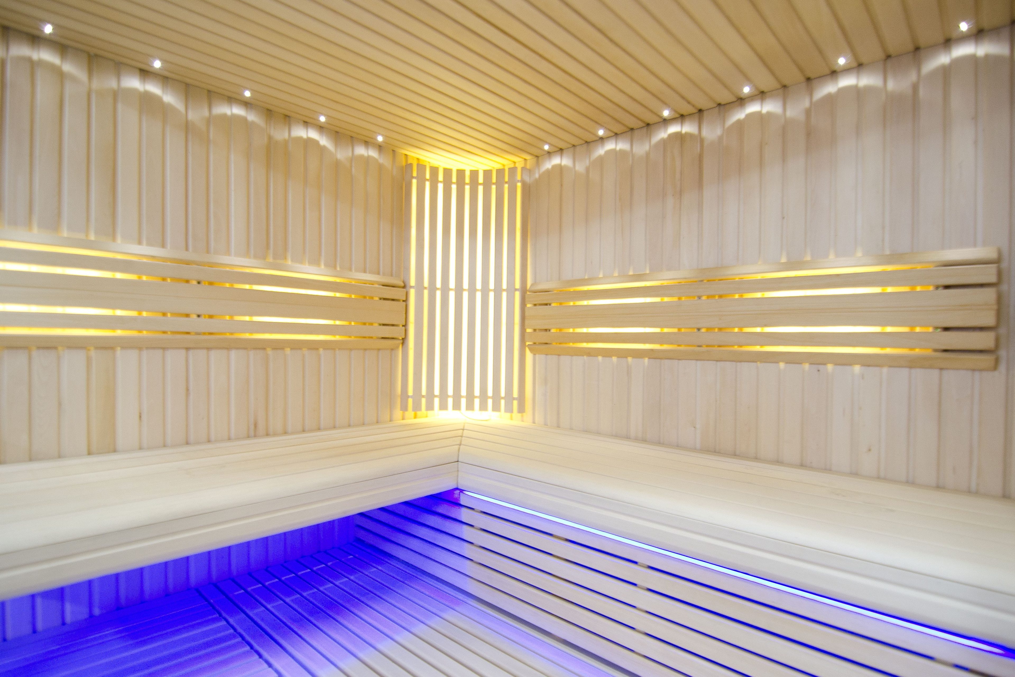 Lichte sauna met verstelbare ledverlichting