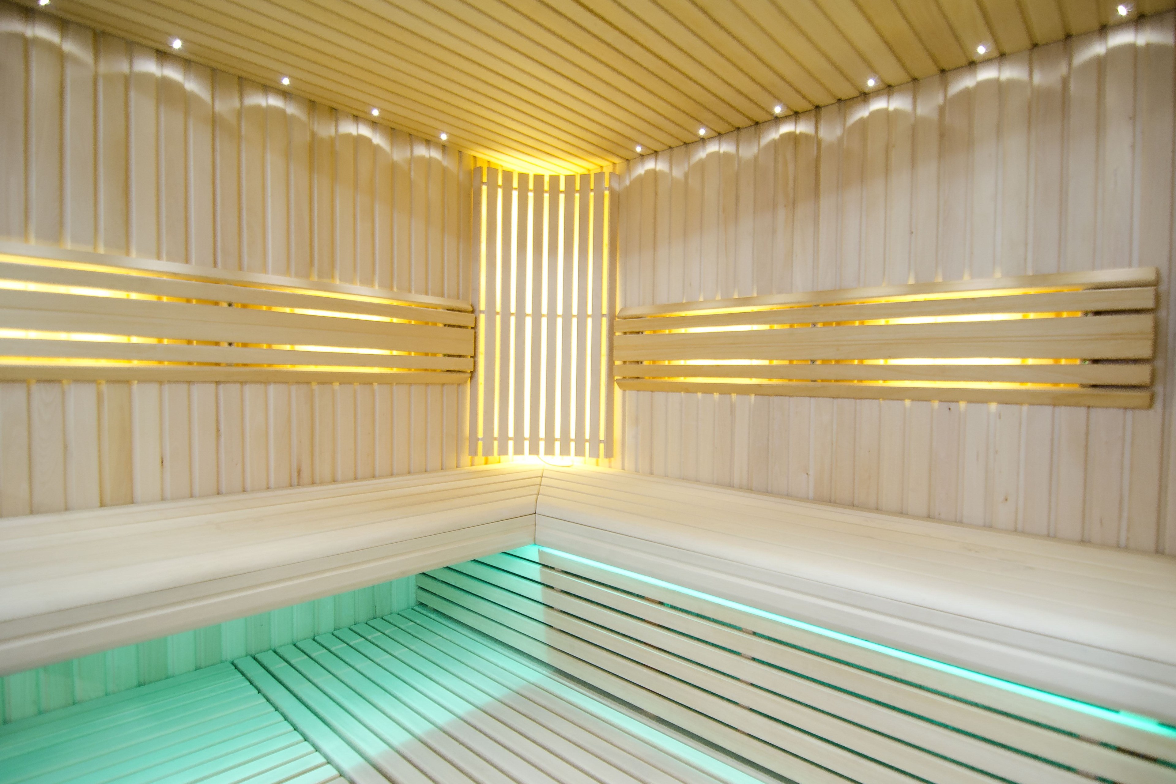 Lichte sauna met verstelbare ledverlichting