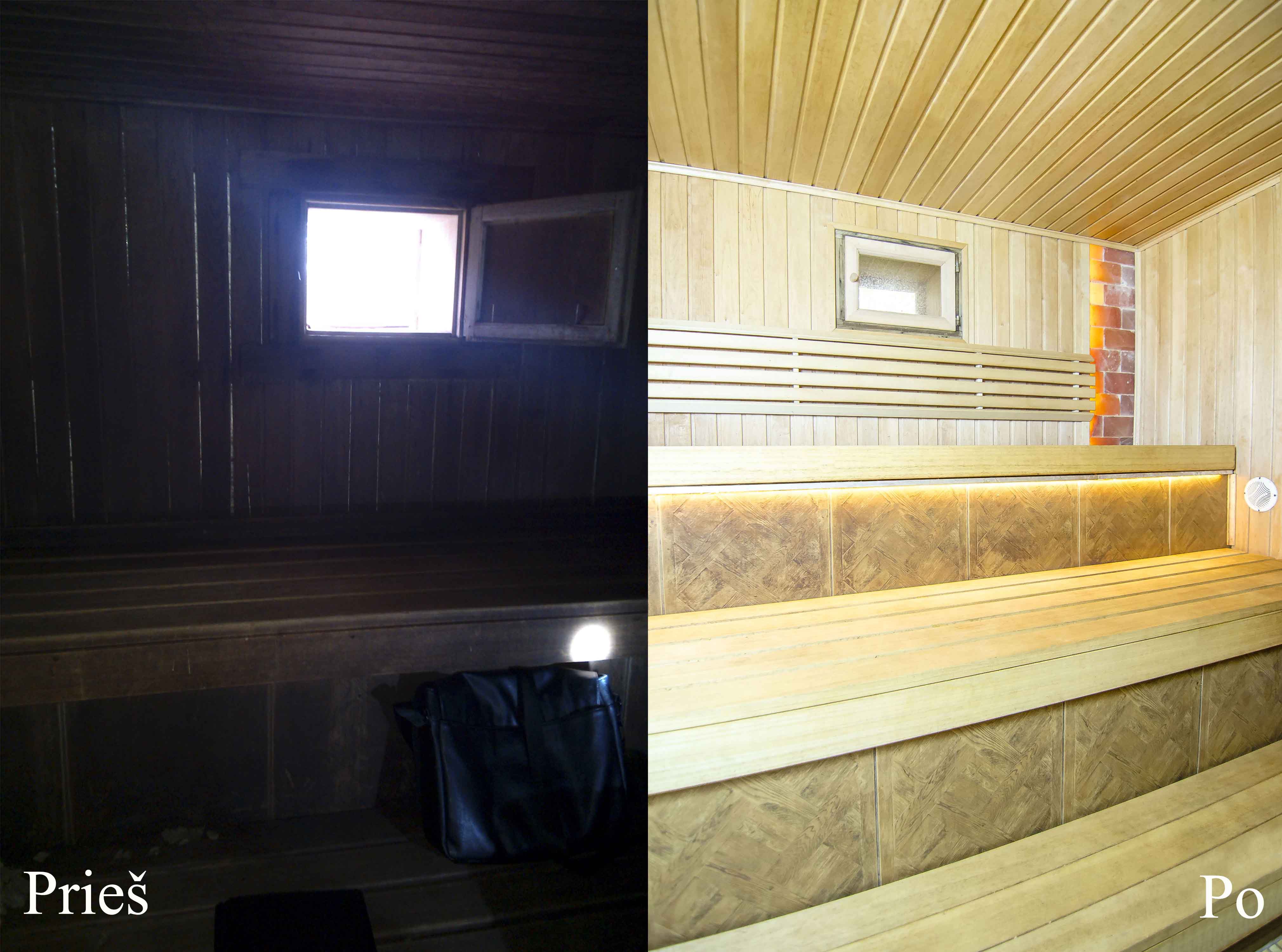Renovatie van stoombad in "Agluona"
